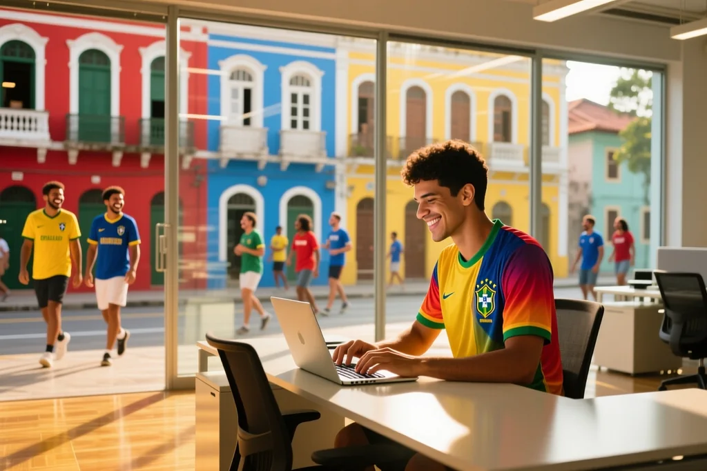 Manto em ambiente casual de trabalho
